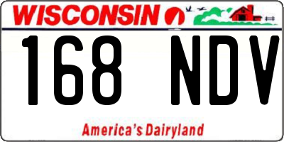 WI license plate 168NDV