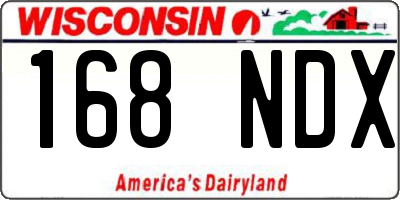 WI license plate 168NDX