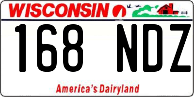 WI license plate 168NDZ