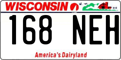 WI license plate 168NEH