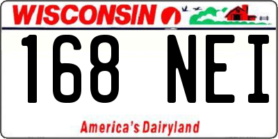 WI license plate 168NEI