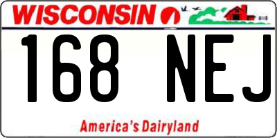 WI license plate 168NEJ