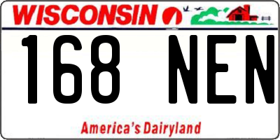 WI license plate 168NEN