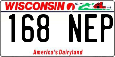 WI license plate 168NEP