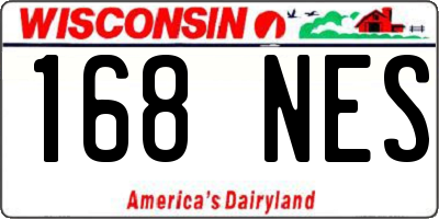 WI license plate 168NES