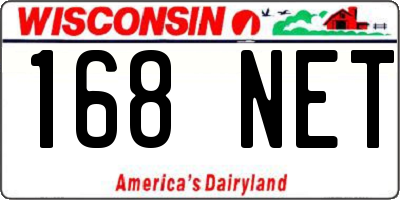 WI license plate 168NET