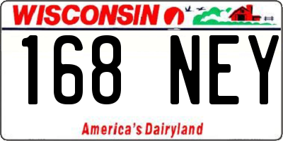 WI license plate 168NEY