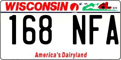 WI license plate 168NFA
