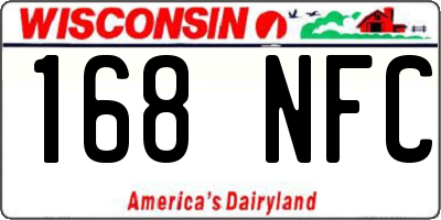 WI license plate 168NFC