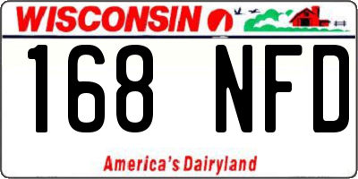 WI license plate 168NFD