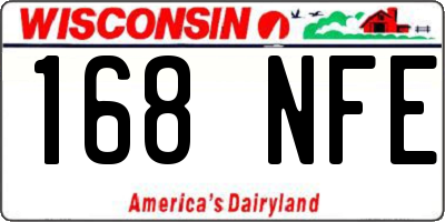 WI license plate 168NFE