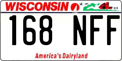 WI license plate 168NFF