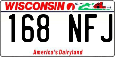 WI license plate 168NFJ