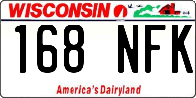 WI license plate 168NFK