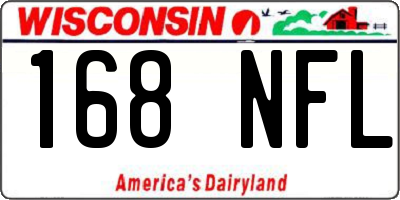 WI license plate 168NFL