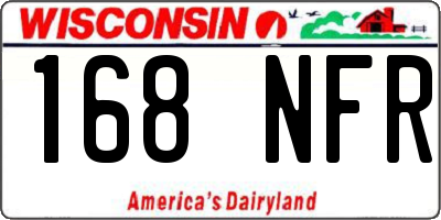 WI license plate 168NFR