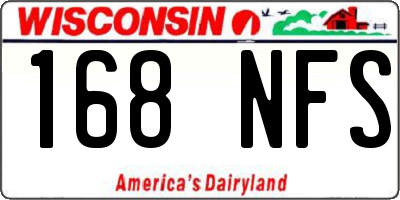 WI license plate 168NFS
