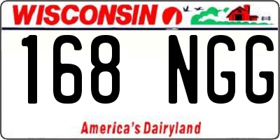 WI license plate 168NGG