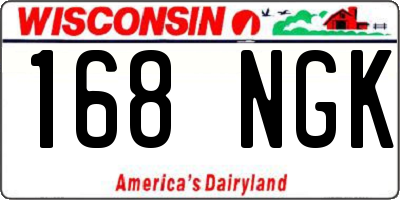 WI license plate 168NGK