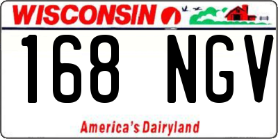 WI license plate 168NGV