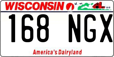 WI license plate 168NGX