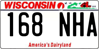 WI license plate 168NHA