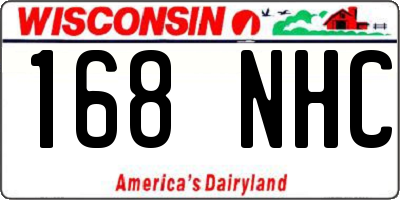 WI license plate 168NHC