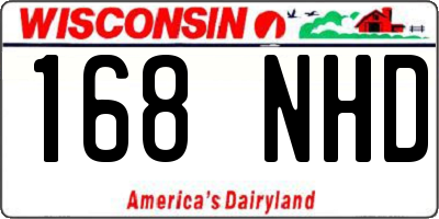 WI license plate 168NHD