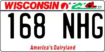 WI license plate 168NHG