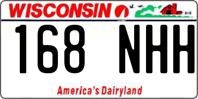 WI license plate 168NHH