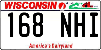 WI license plate 168NHI
