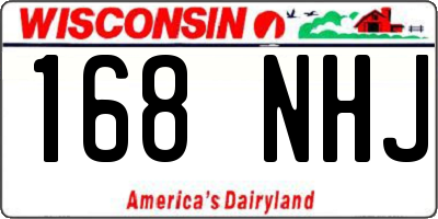 WI license plate 168NHJ