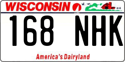 WI license plate 168NHK
