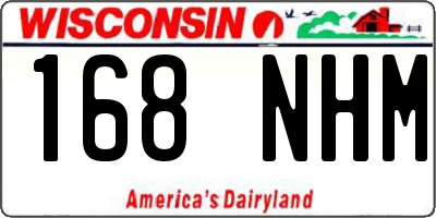 WI license plate 168NHM