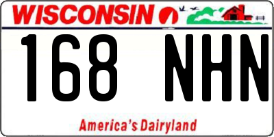 WI license plate 168NHN