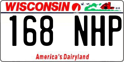 WI license plate 168NHP