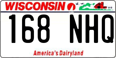 WI license plate 168NHQ