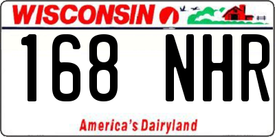WI license plate 168NHR