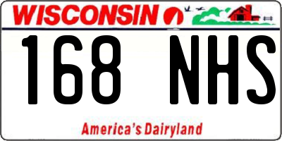 WI license plate 168NHS