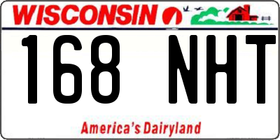 WI license plate 168NHT