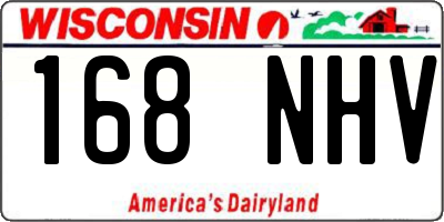 WI license plate 168NHV