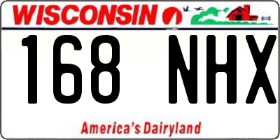 WI license plate 168NHX