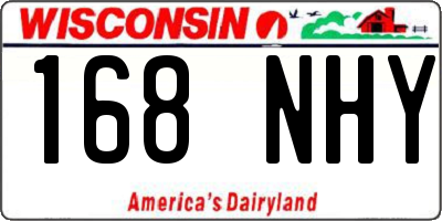WI license plate 168NHY