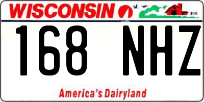 WI license plate 168NHZ