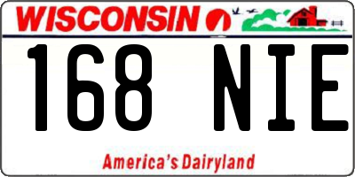 WI license plate 168NIE