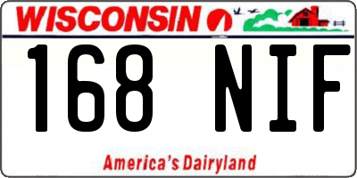 WI license plate 168NIF