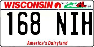 WI license plate 168NIH