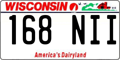 WI license plate 168NII