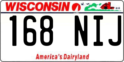 WI license plate 168NIJ