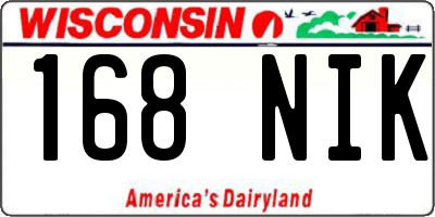 WI license plate 168NIK
